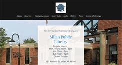 Desktop Screenshot of milanlibrary.org
